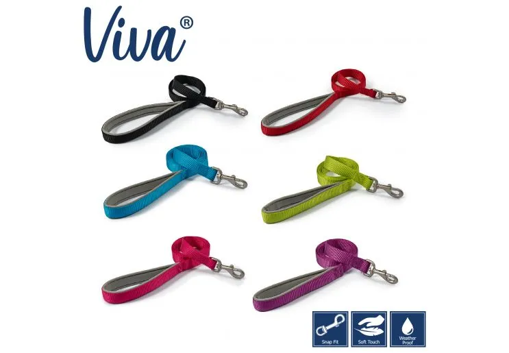 Ancol - Viva Nylon Padded Snap Lead - Black - 100cm x 19mm (Max 50kg)