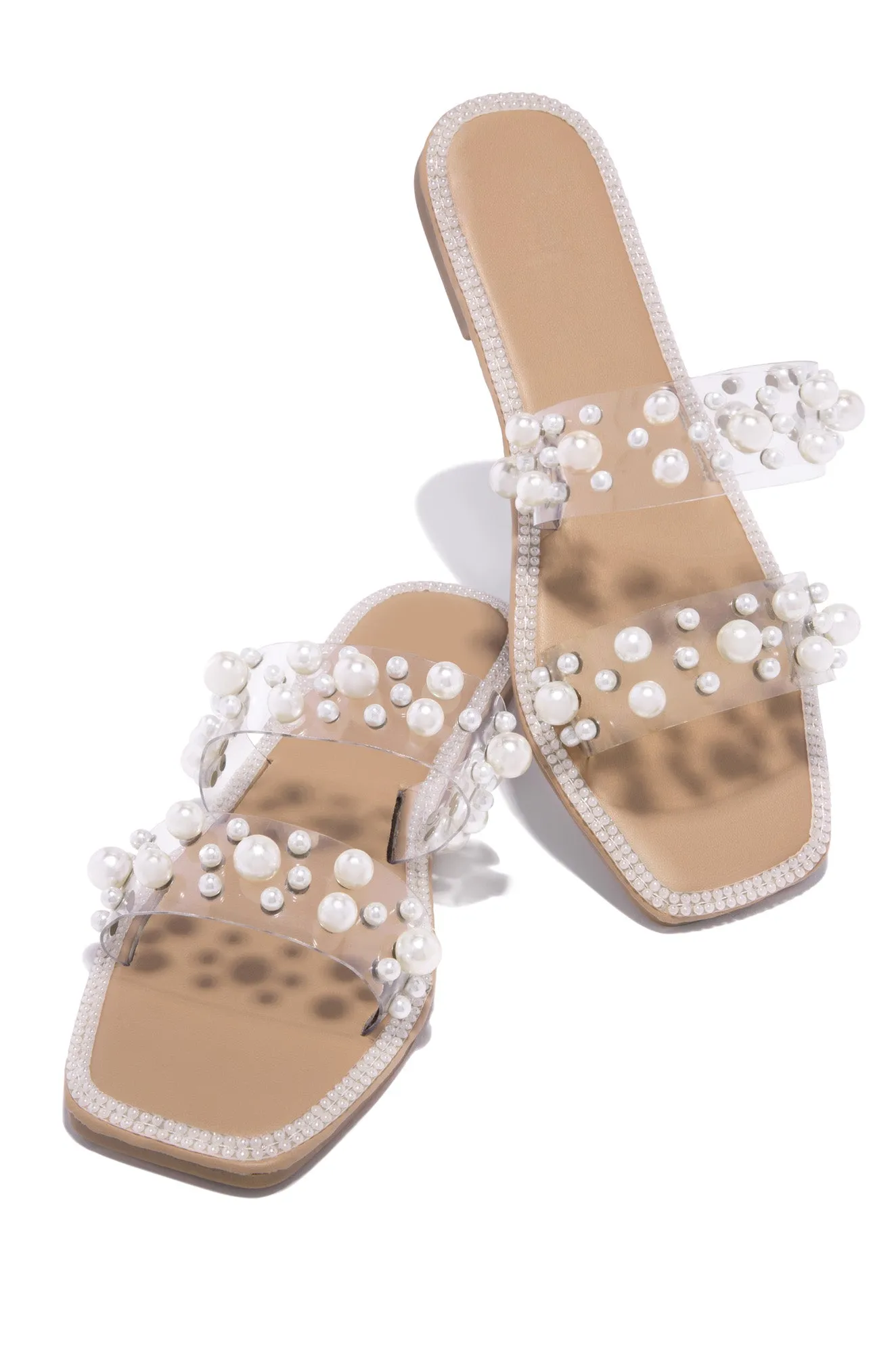 Audrey Slip On Faux Pearl Sandals - Pearl
