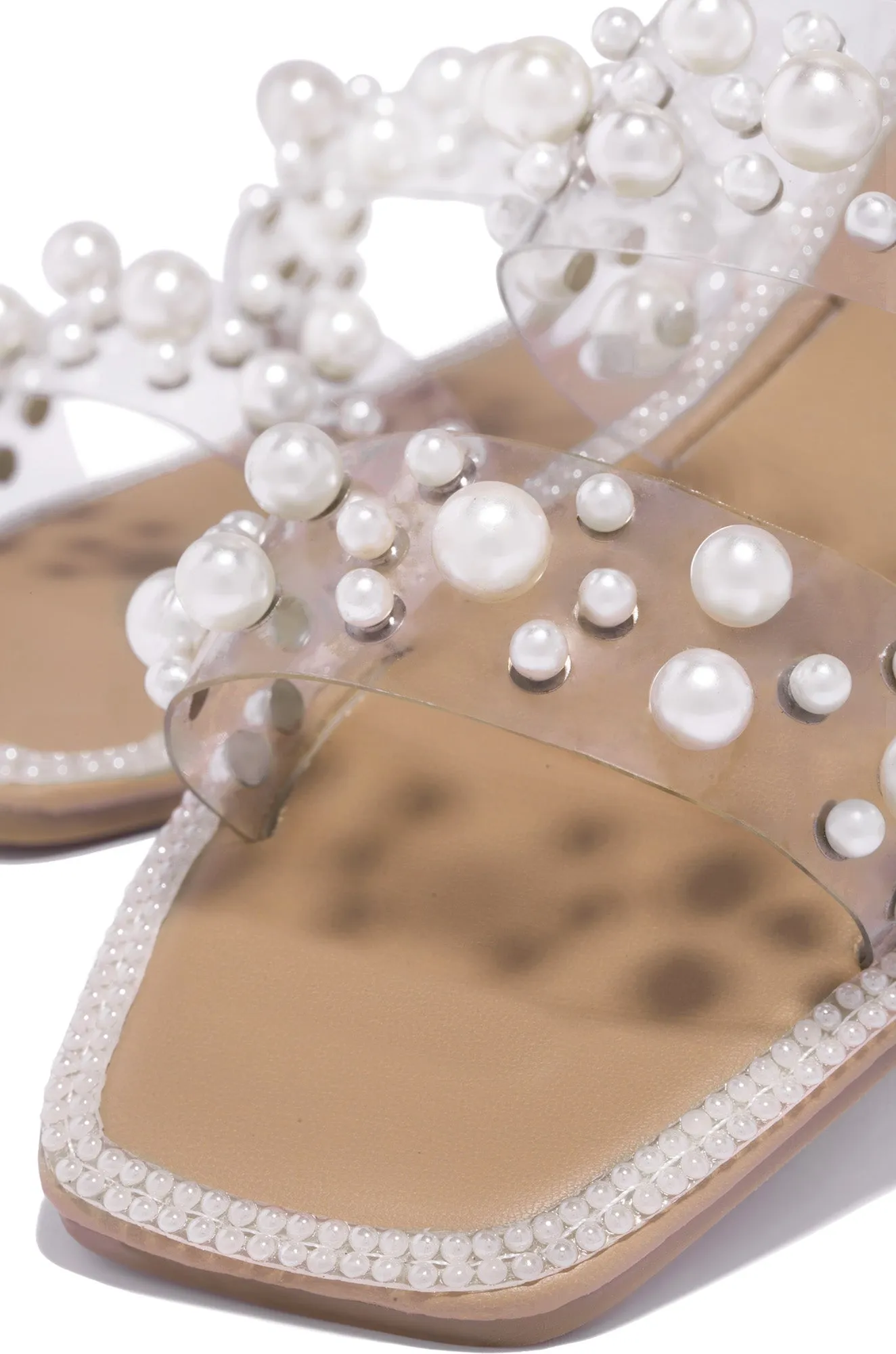 Audrey Slip On Faux Pearl Sandals - Pearl