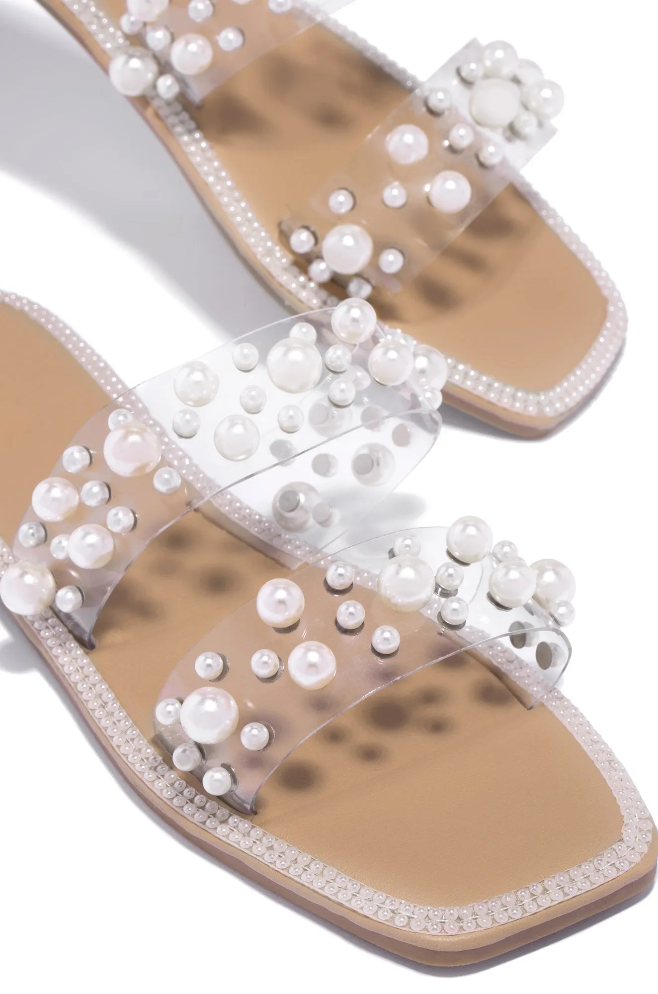 Audrey Slip On Faux Pearl Sandals - Pearl