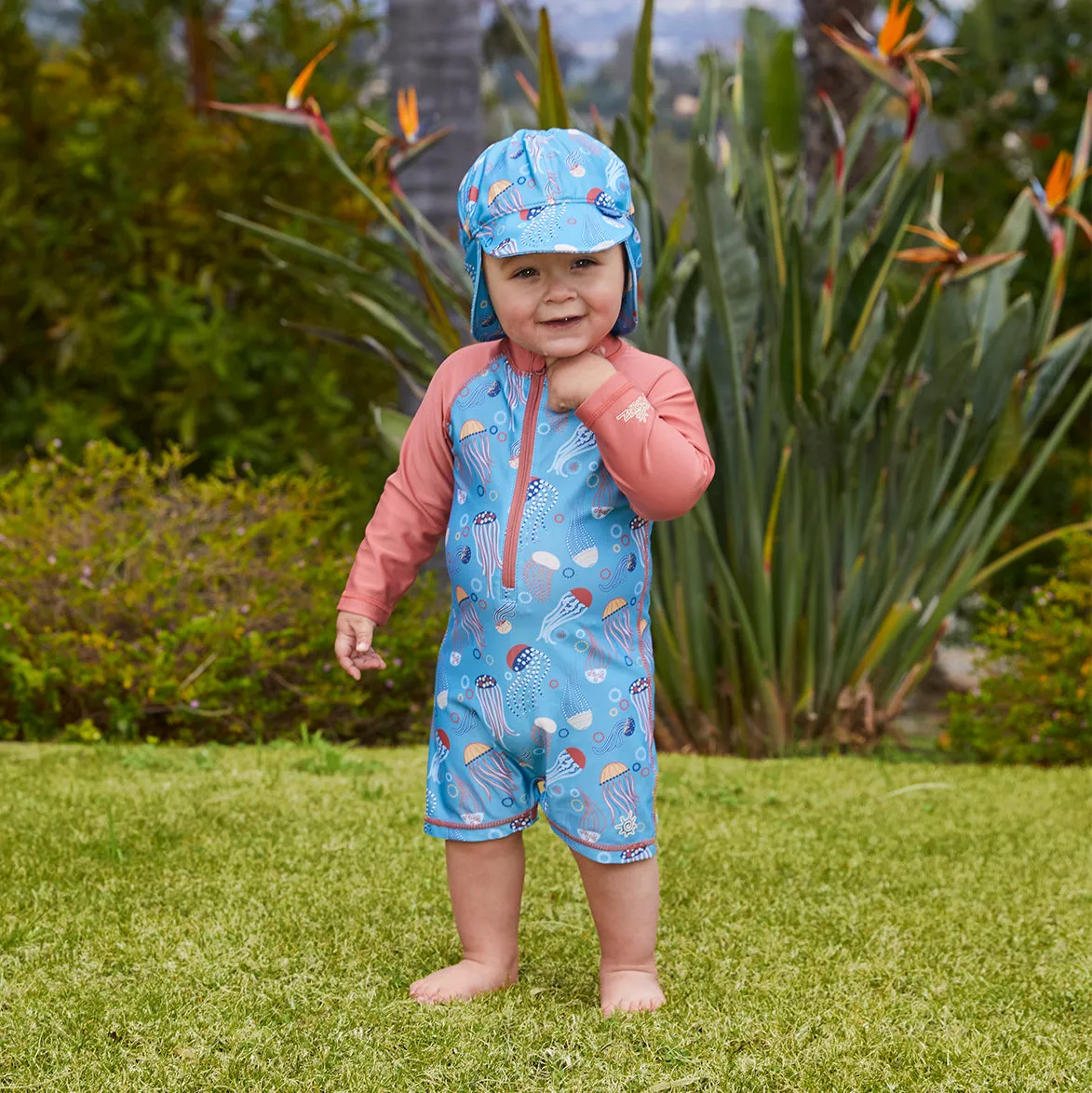 Baby Boy's Long Sleeve Swim Romper
