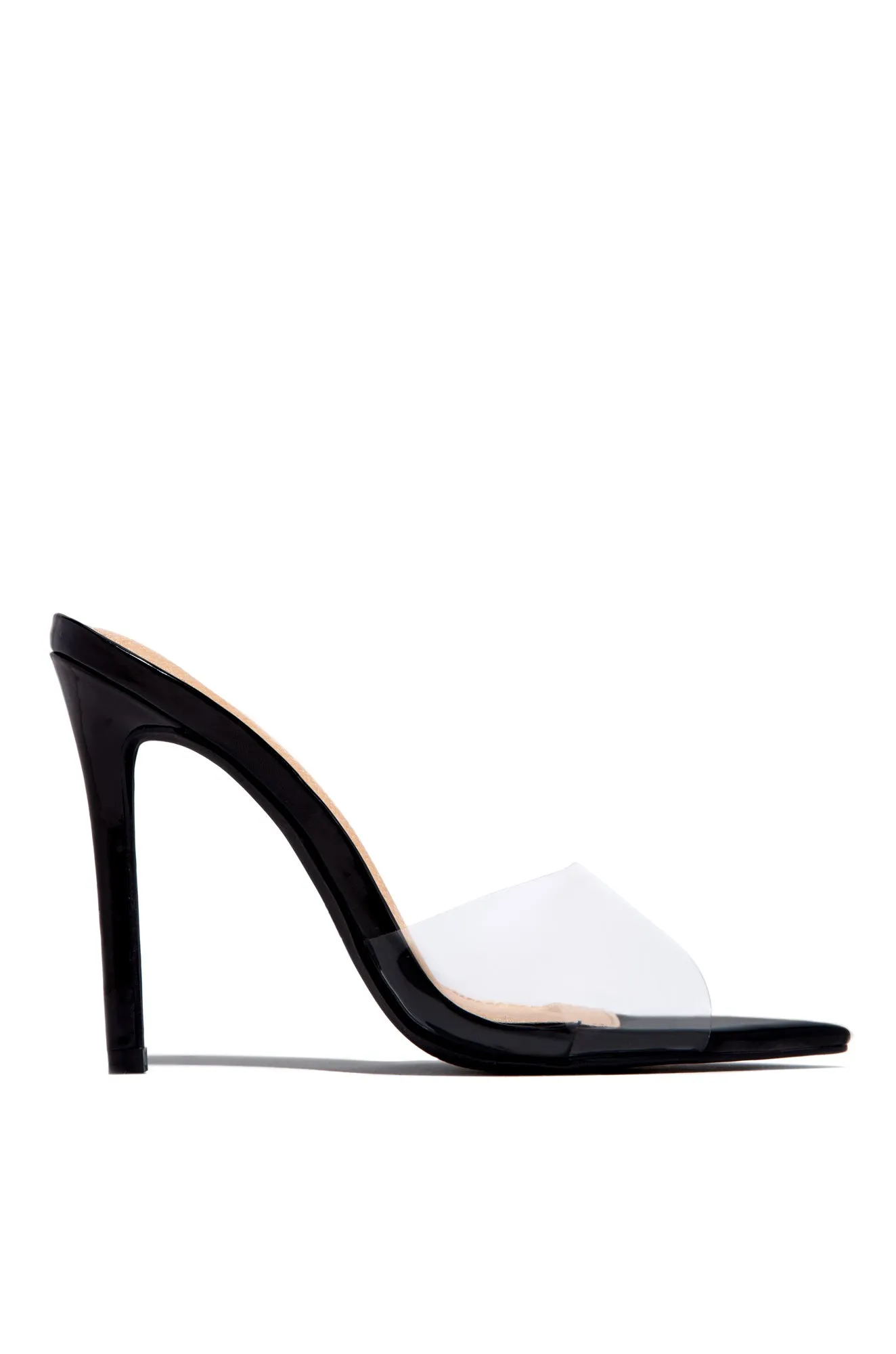 Beauty Blogger Clear Strap Heel Mules - Black