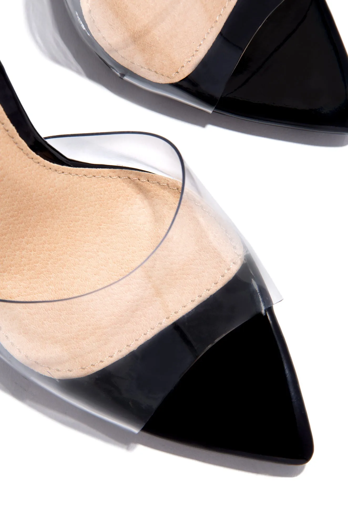 Beauty Blogger Clear Strap Heel Mules - Black