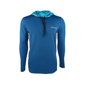 Blue Hooded Iwa Long Sleeve UPF 50 Shirt