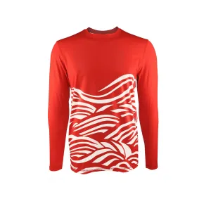 Bump Long Sleeve UPF 30 Shirt in Red