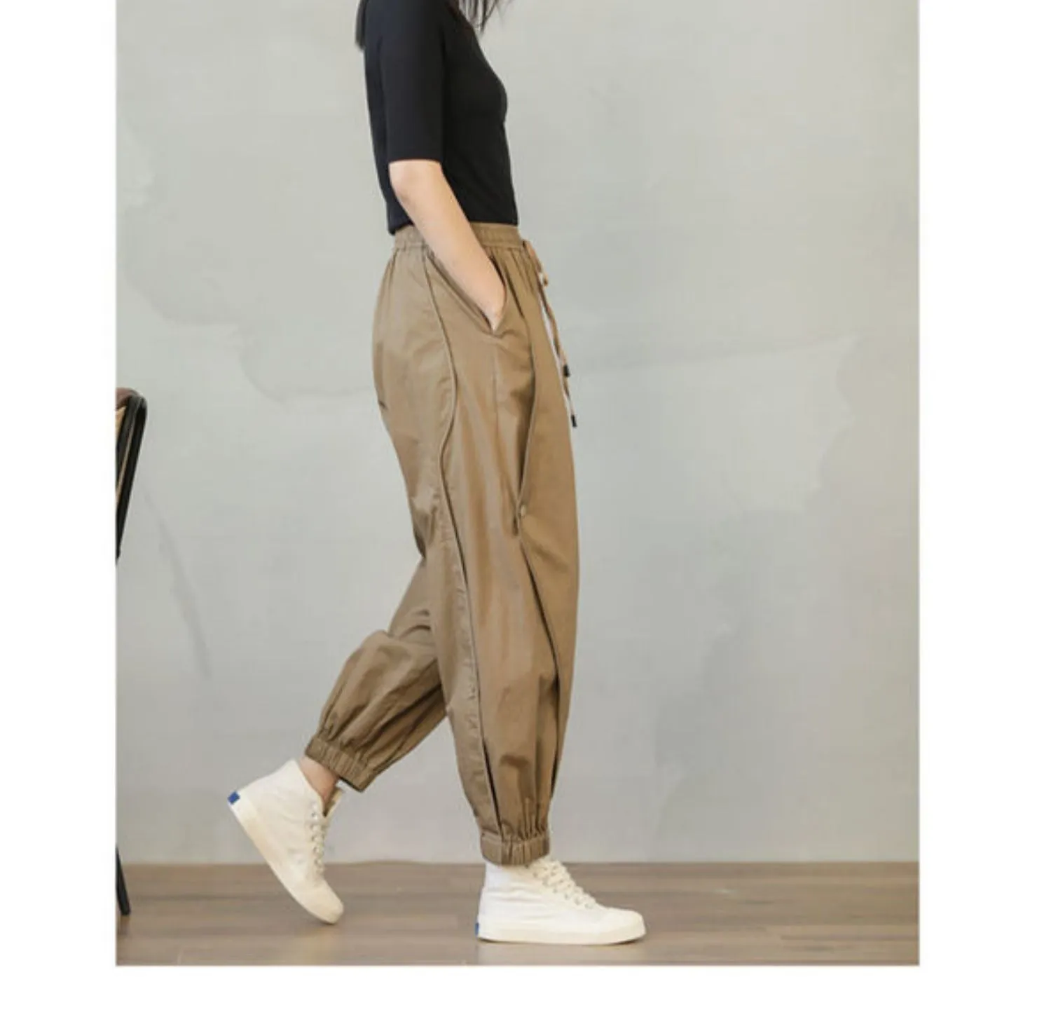 Calça Jogging Botões Cintura Elástica