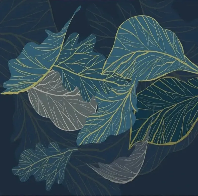 Custom Wallpaper Mural Big Leaves (㎡)