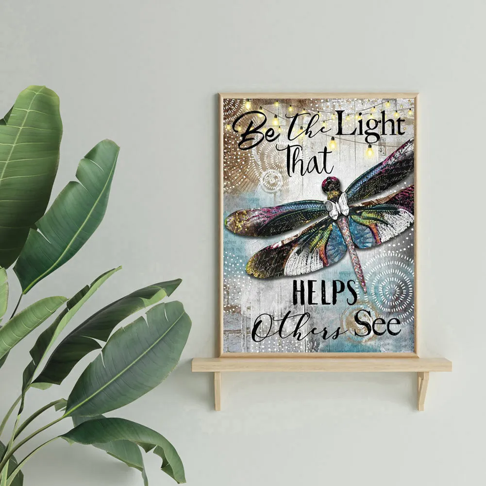 Diamond Painting - Full Round - Dragonfly and Letters(40*50cm)