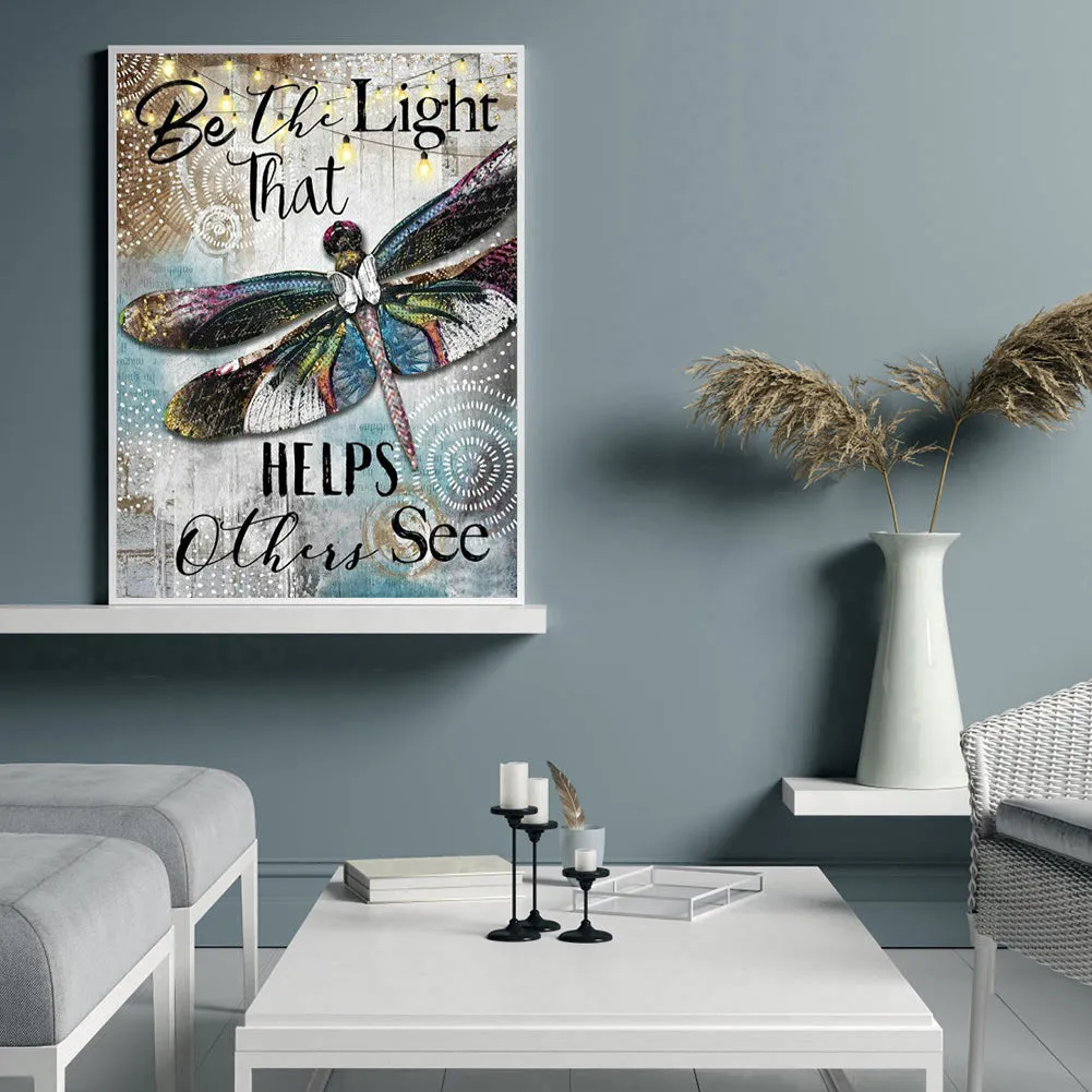 Diamond Painting - Full Round - Dragonfly and Letters(40*50cm)