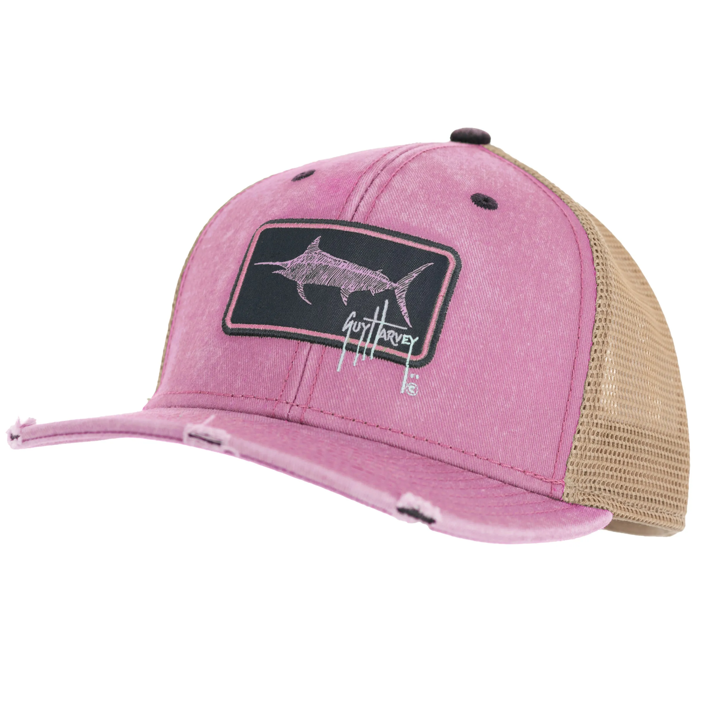 Ladies Pink Billfish Patch Mesh Trucker Hat