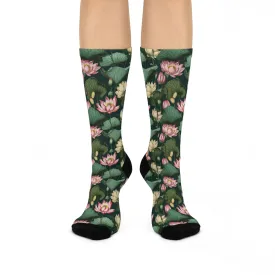 Lotus Flower Cushioned Crew Socks