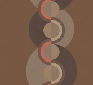 Retro Circle wallpaper - Chocolate   Coral