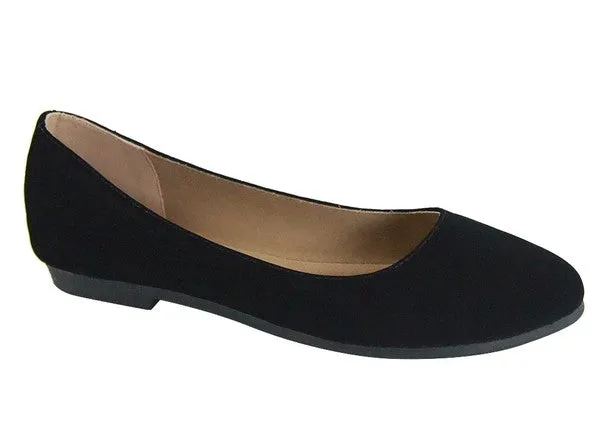 Round Toe Flat in Black - Size 10