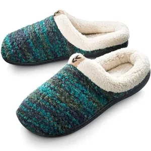 Roxoni Womens Knitted Fleece Lined Clog Slippers Warm House Shoe