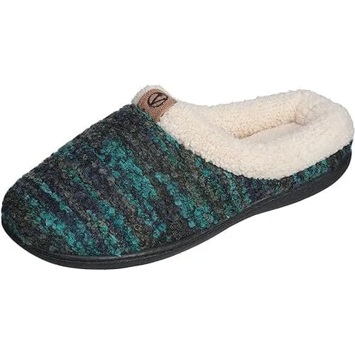Roxoni Womens Knitted Fleece Lined Clog Slippers Warm House Shoe