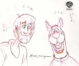 Scooby-Doo Original Production Drawing: Scooby and Shaggy
