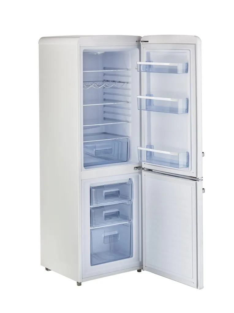 Unique 9 cu/ft Retro AC Bottom Mount Refrigerator