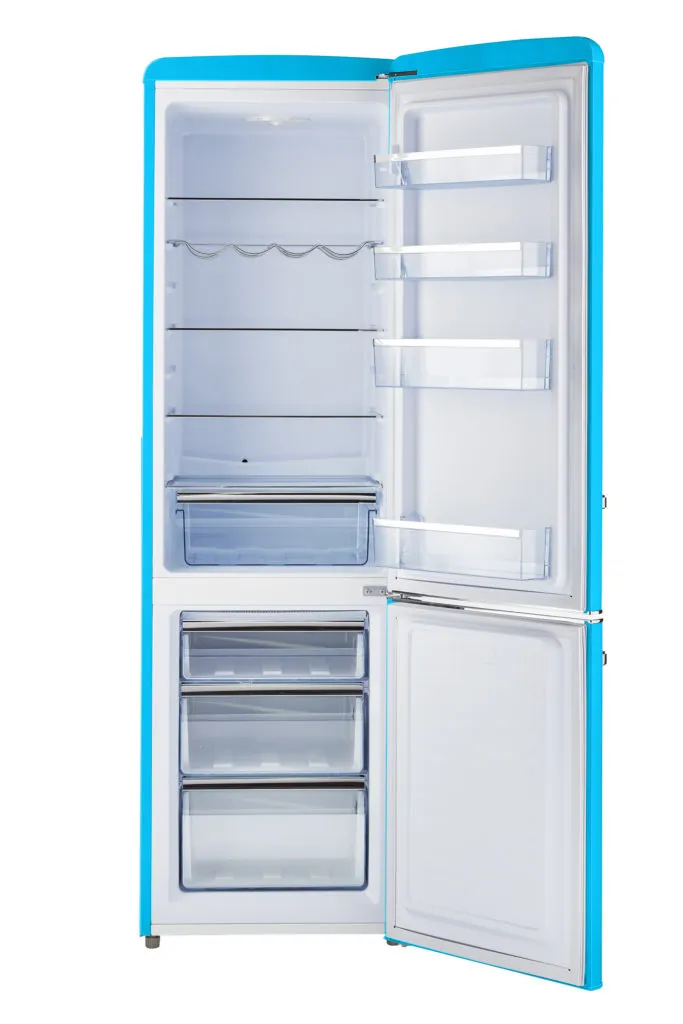 Unique 9 cu/ft Retro AC Bottom Mount Refrigerator