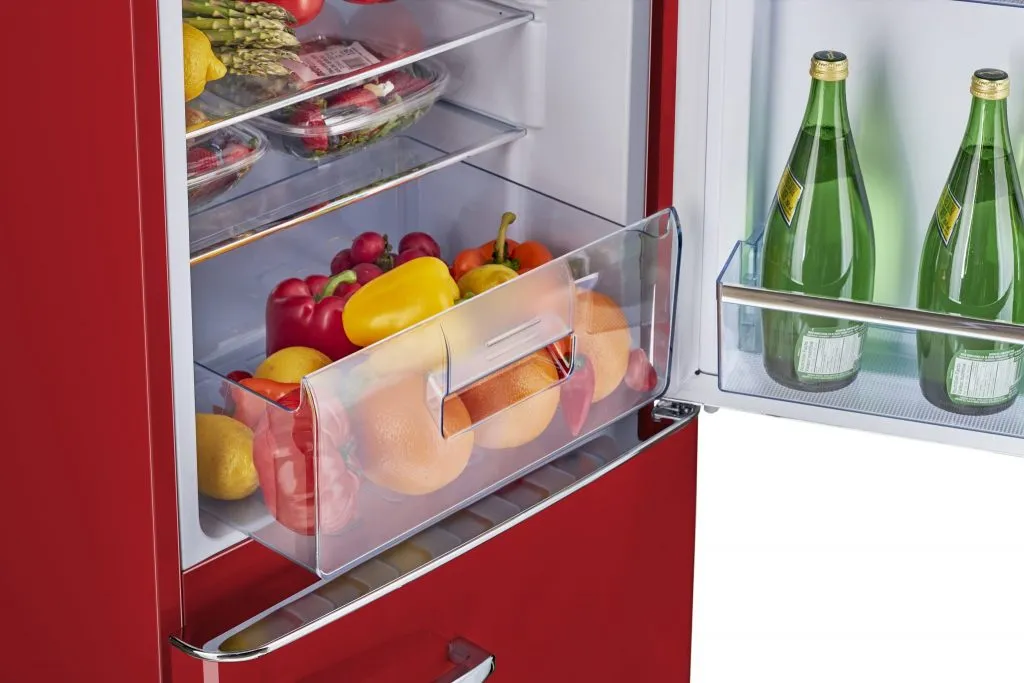 Unique 9 cu/ft Retro AC Bottom Mount Refrigerator