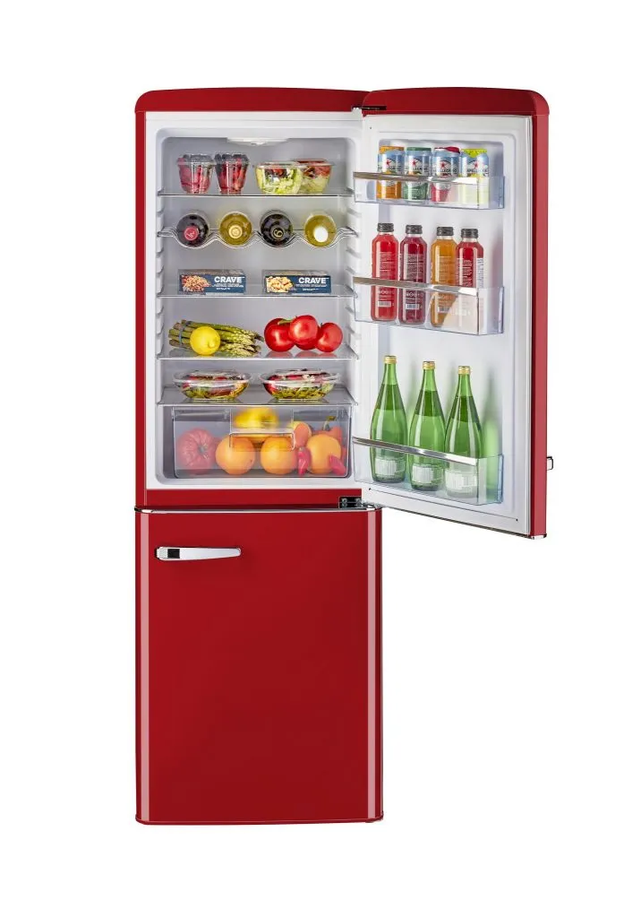 Unique 9 cu/ft Retro AC Bottom Mount Refrigerator