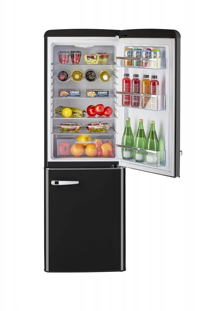 Unique 9 cu/ft Retro AC Bottom Mount Refrigerator