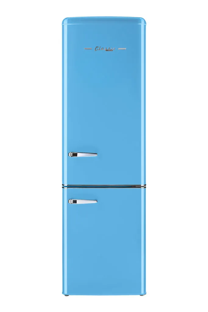 Unique 9 cu/ft Retro AC Bottom Mount Refrigerator