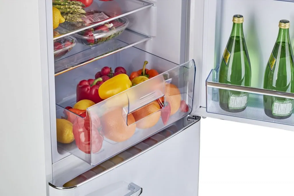 Unique 9 cu/ft Retro AC Bottom Mount Refrigerator