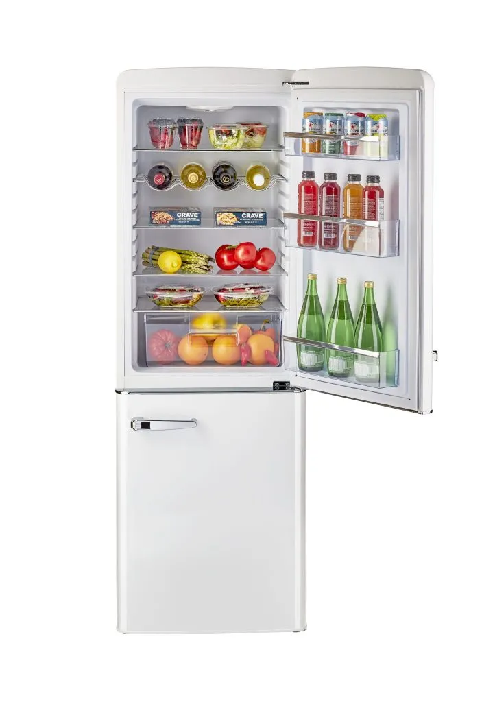 Unique 9 cu/ft Retro AC Bottom Mount Refrigerator