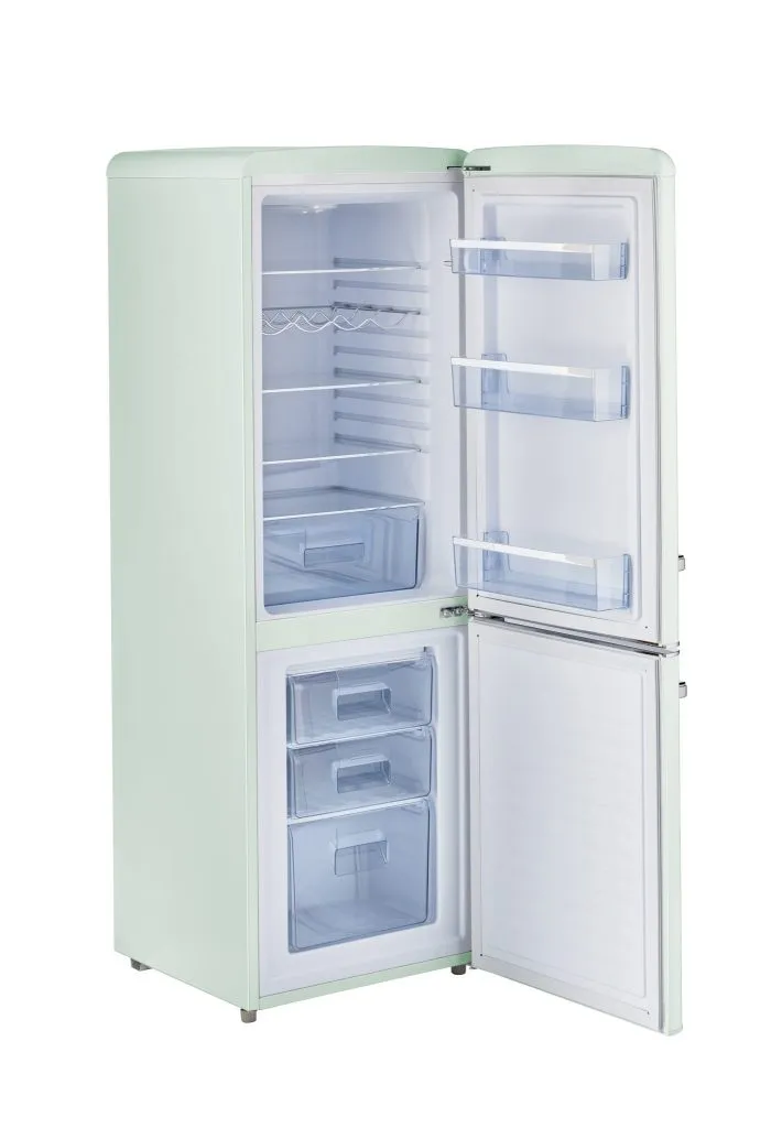 Unique 9 cu/ft Retro AC Bottom Mount Refrigerator