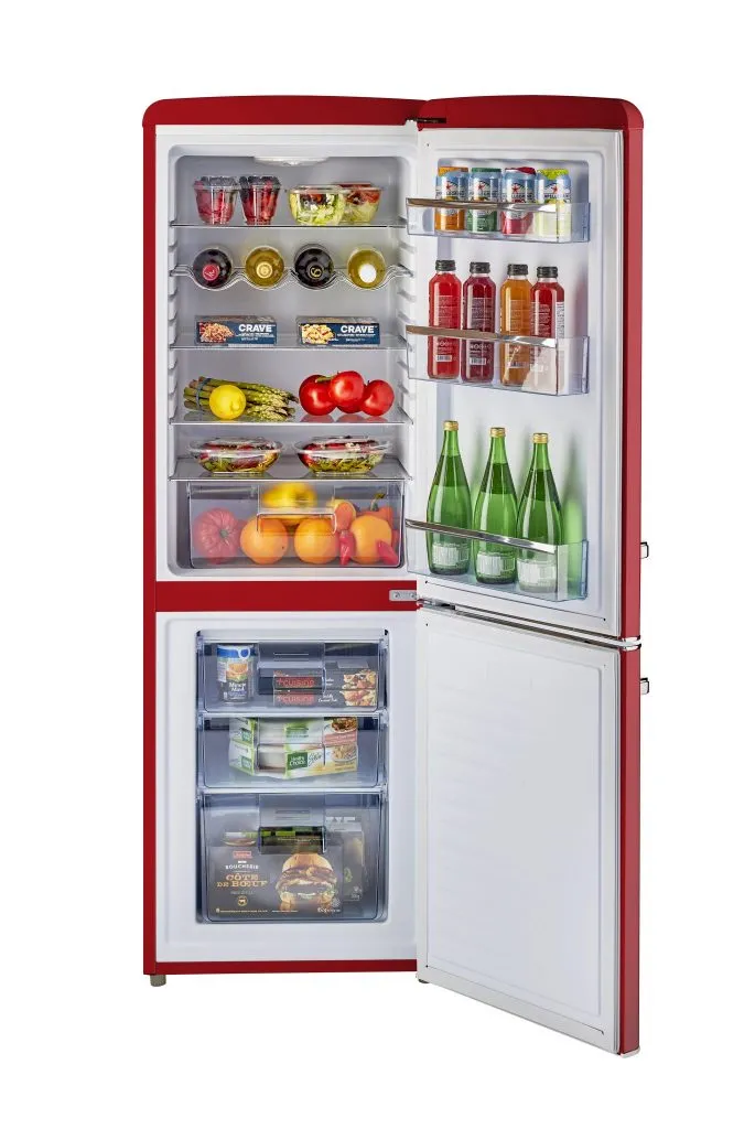 Unique 9 cu/ft Retro AC Bottom Mount Refrigerator