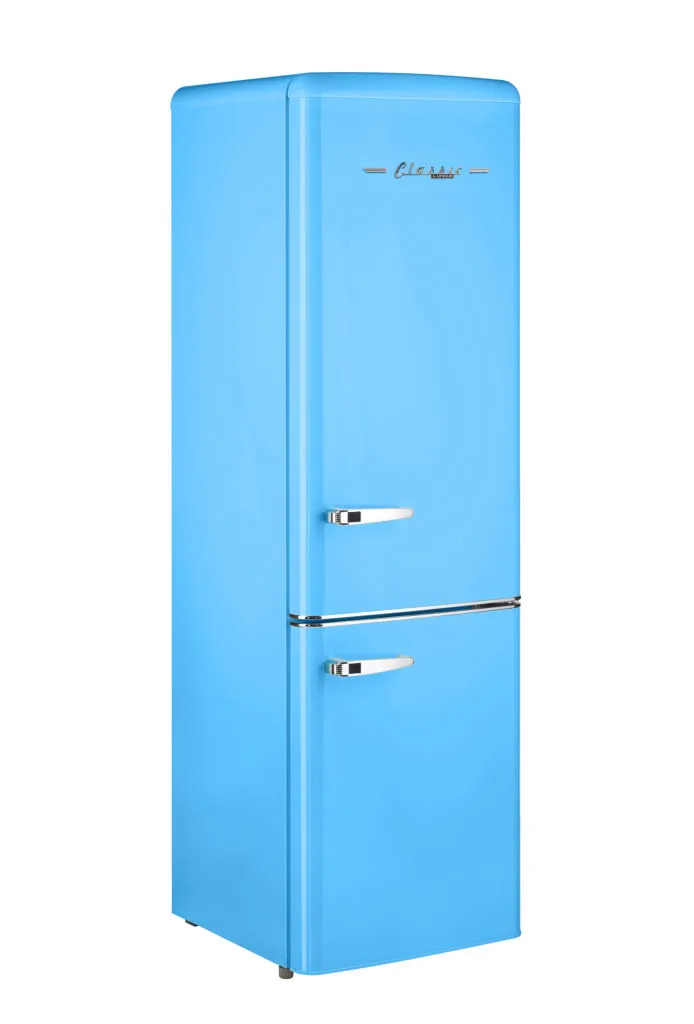 Unique 9 cu/ft Retro AC Bottom Mount Refrigerator