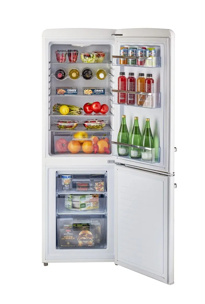 Unique 9 cu/ft Retro AC Bottom Mount Refrigerator