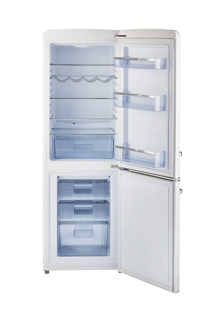 Unique 9 cu/ft Retro AC Bottom Mount Refrigerator