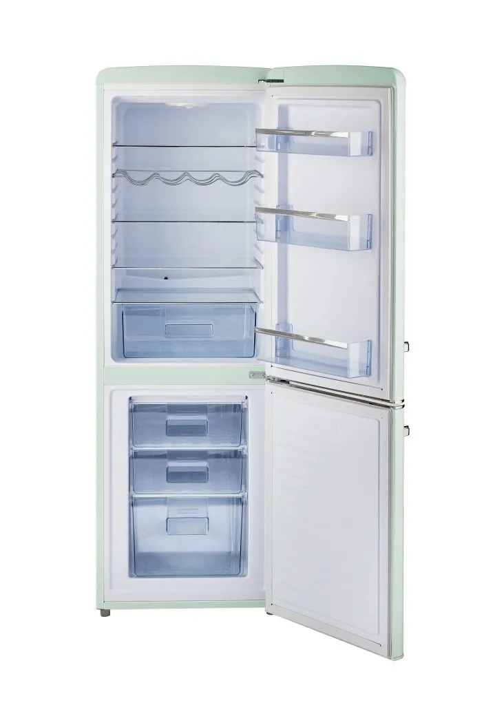 Unique 9 cu/ft Retro AC Bottom Mount Refrigerator
