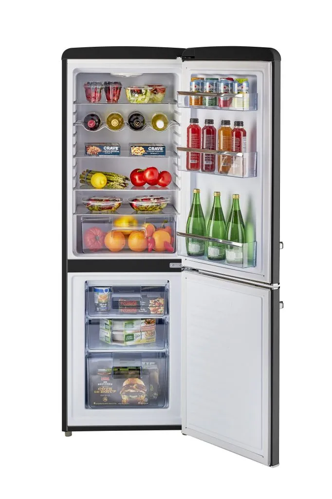 Unique 9 cu/ft Retro AC Bottom Mount Refrigerator