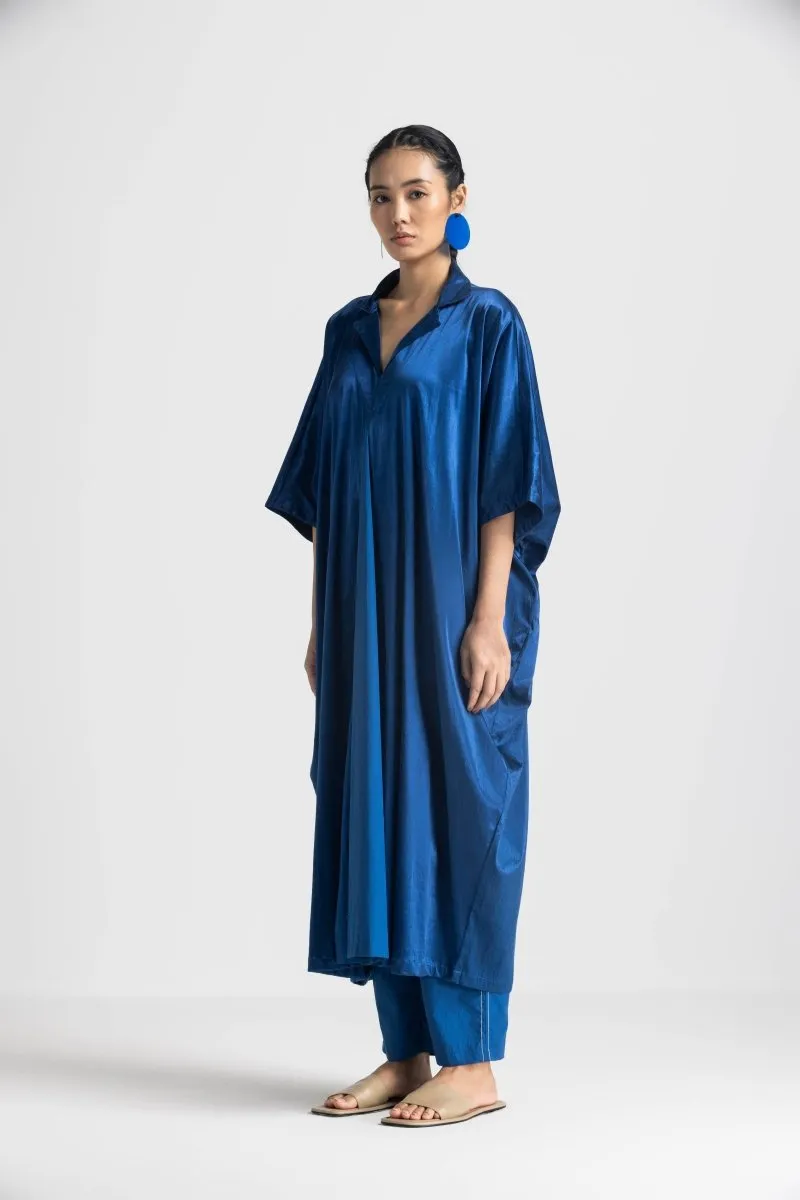 V Neck Kaftan Co-ord - Electric Blue (Set of 3)