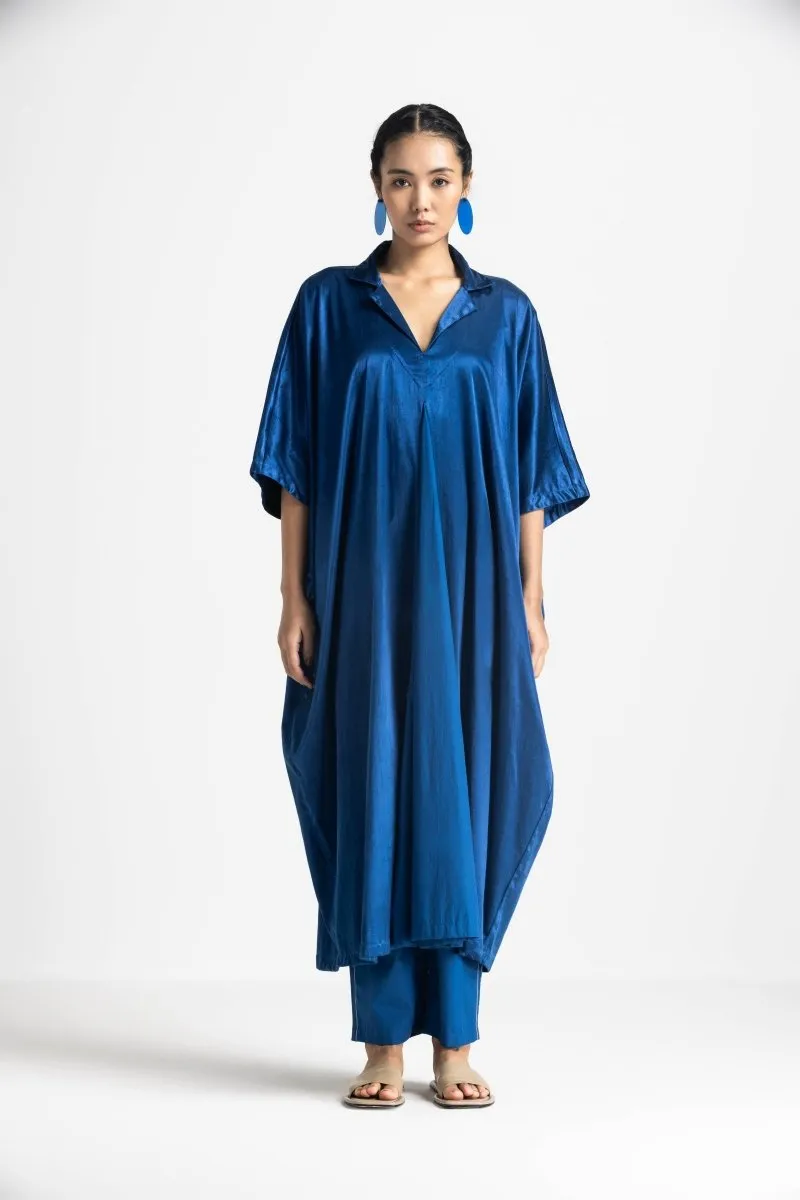 V Neck Kaftan Co-ord - Electric Blue (Set of 3)