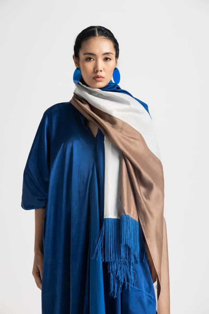 V Neck Kaftan Co-ord - Electric Blue (Set of 3)